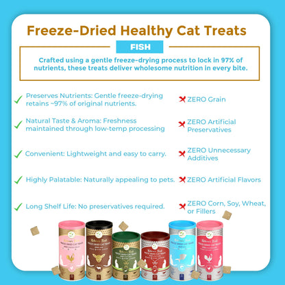 Pawfect Nature's Feast Freeze Dried Cat Treats: Fish Meat: 50g