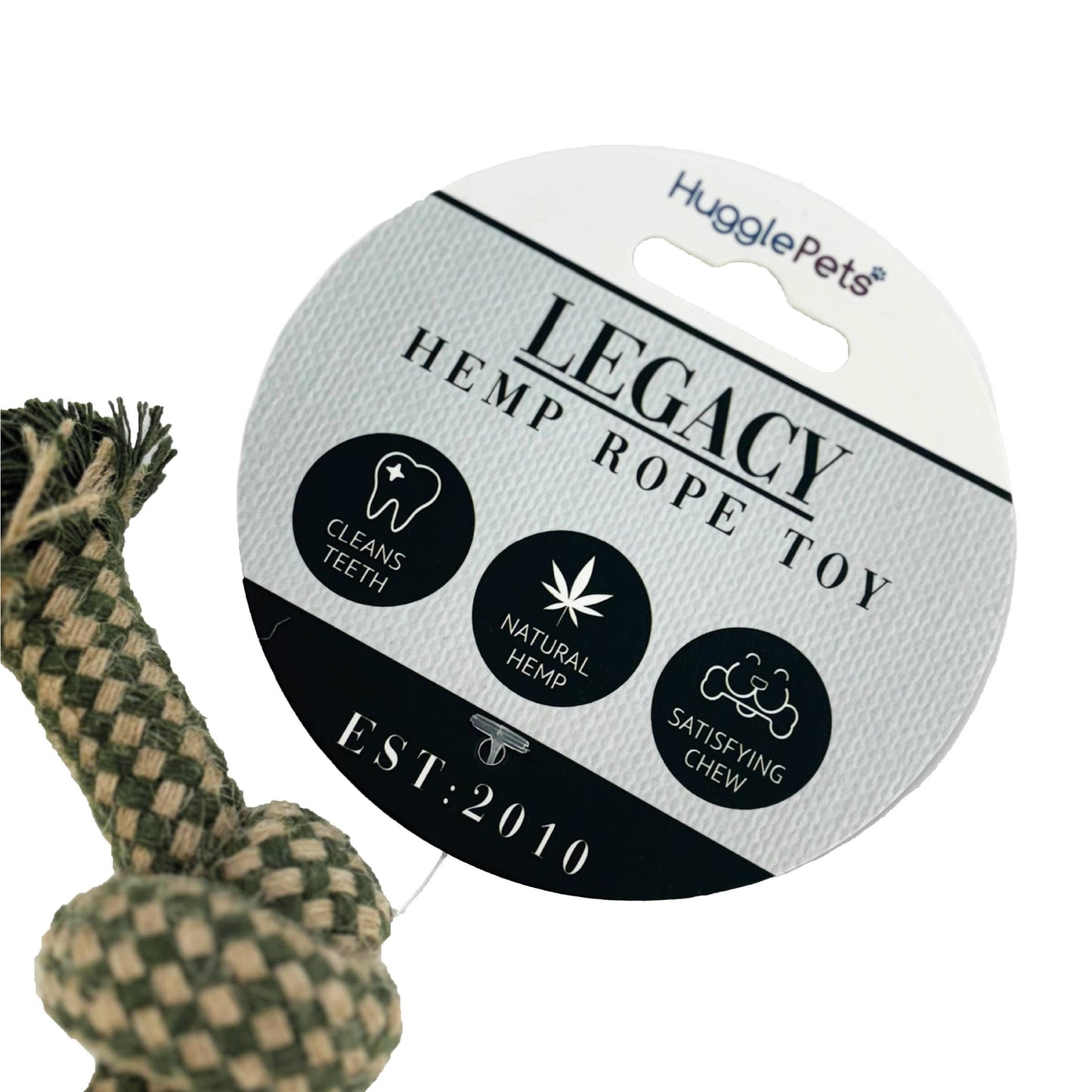 HugglePets Legacy Hemp 3 Knot Dog Toy