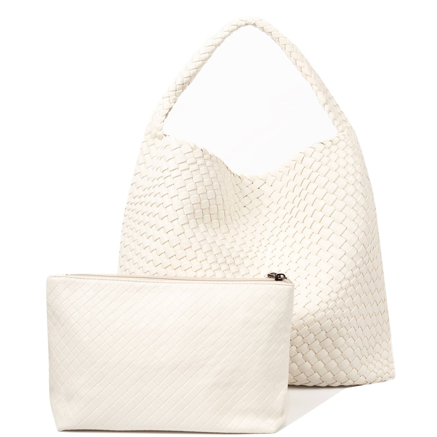 Large Weave Two in One Handbags B1683: Chocolate