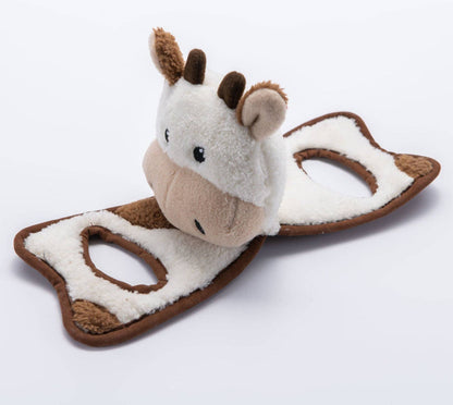 WufWuf Cow Squeaky Plush Tug Dog Toy