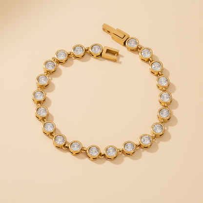 Estelle Tennis Bracelet 18k Gold Waterproof Hypoallergenic