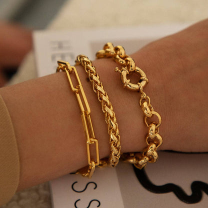 Link Chain Bracelet 18k Gold Plated – Sleek & Sculptural