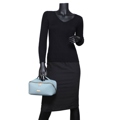 B23055-3 Compartments Waterproof Cosmetic/Makeup Bag: L Blue