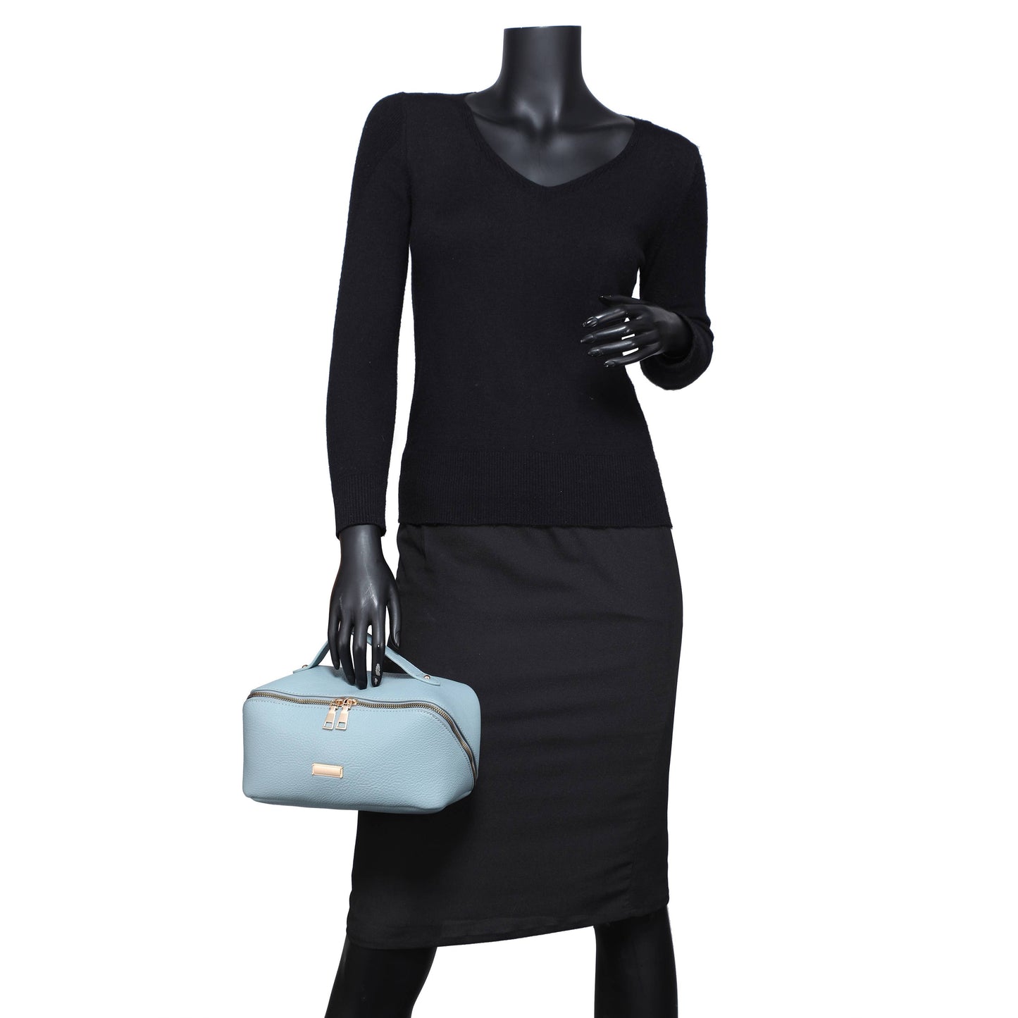 B23055-3 Compartments Waterproof Cosmetic/Makeup Bag: Wine
