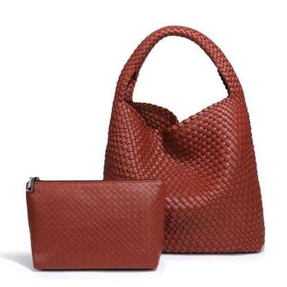 Large Weave Two in One Handbags B1683: Beige