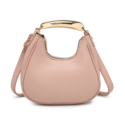B23052-Top Zip Closure Metal Handle Grab Bag: Olive