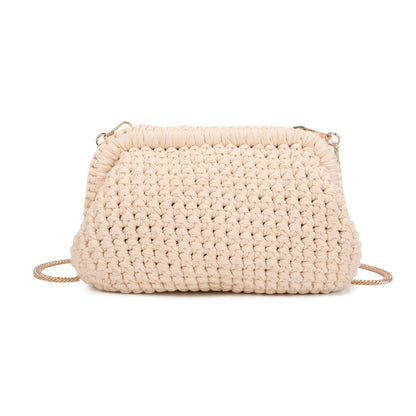 5111 Crochet Metal Clutch with chain: Yellow