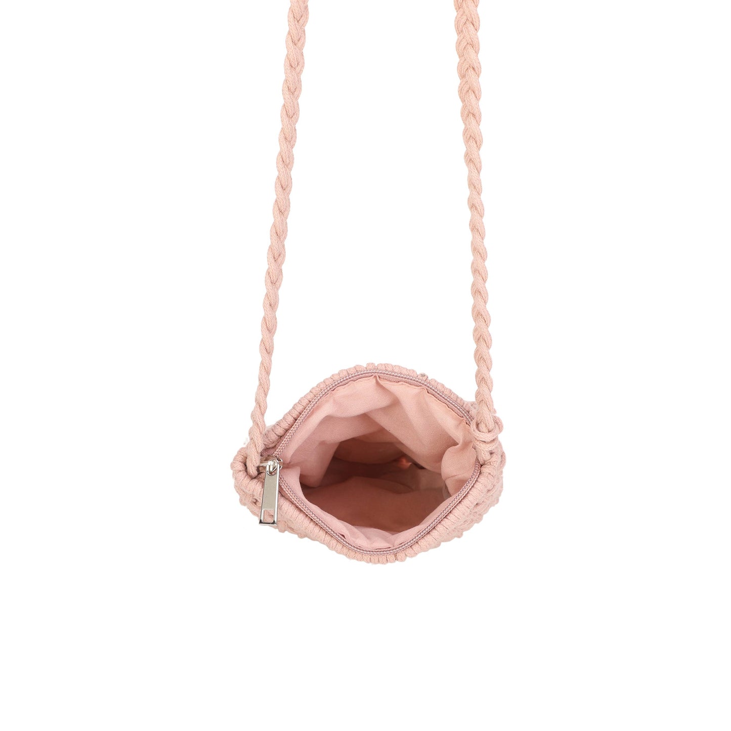 9806 Crochet Crossbody Bag: Khaki