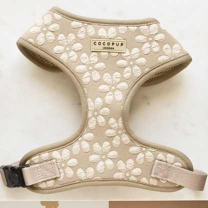 LUXE Adjustable Neck Harness - Mocha Flower: XS