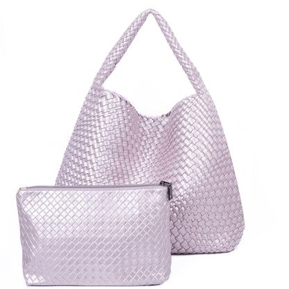 Large Weave Two in One Handbags B1683: Beige