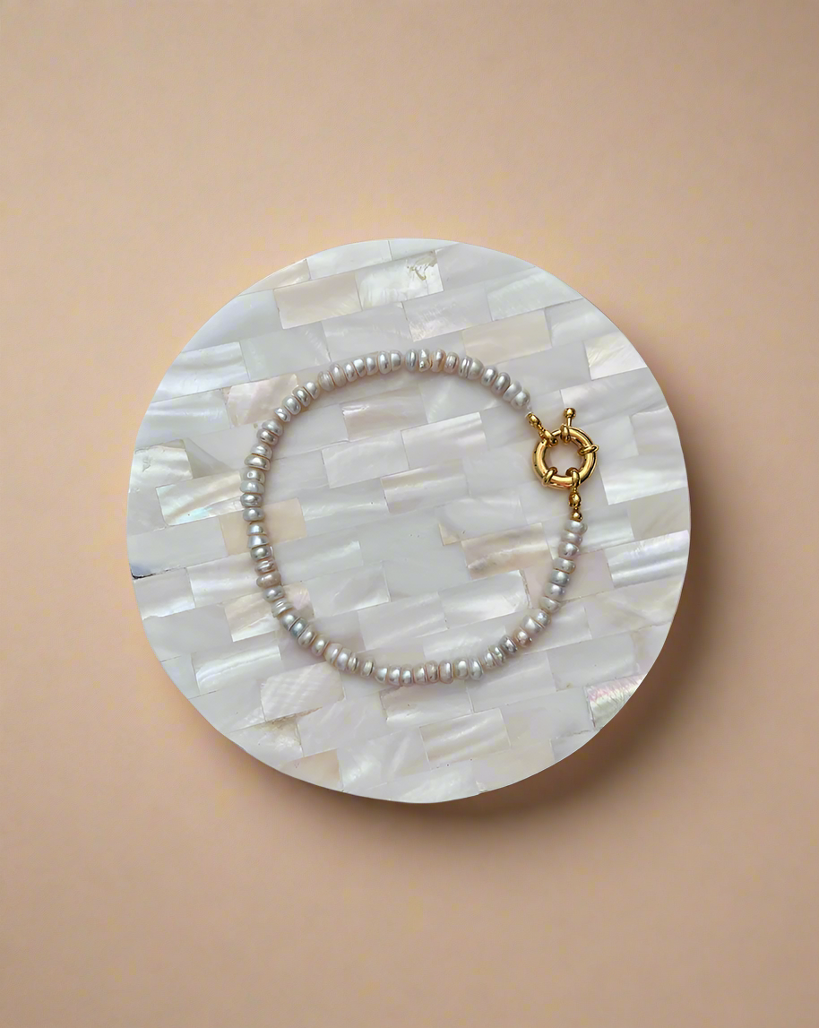 Freshwater Pearl Bracelet 18k Gold Plated Summer Wrist Stack