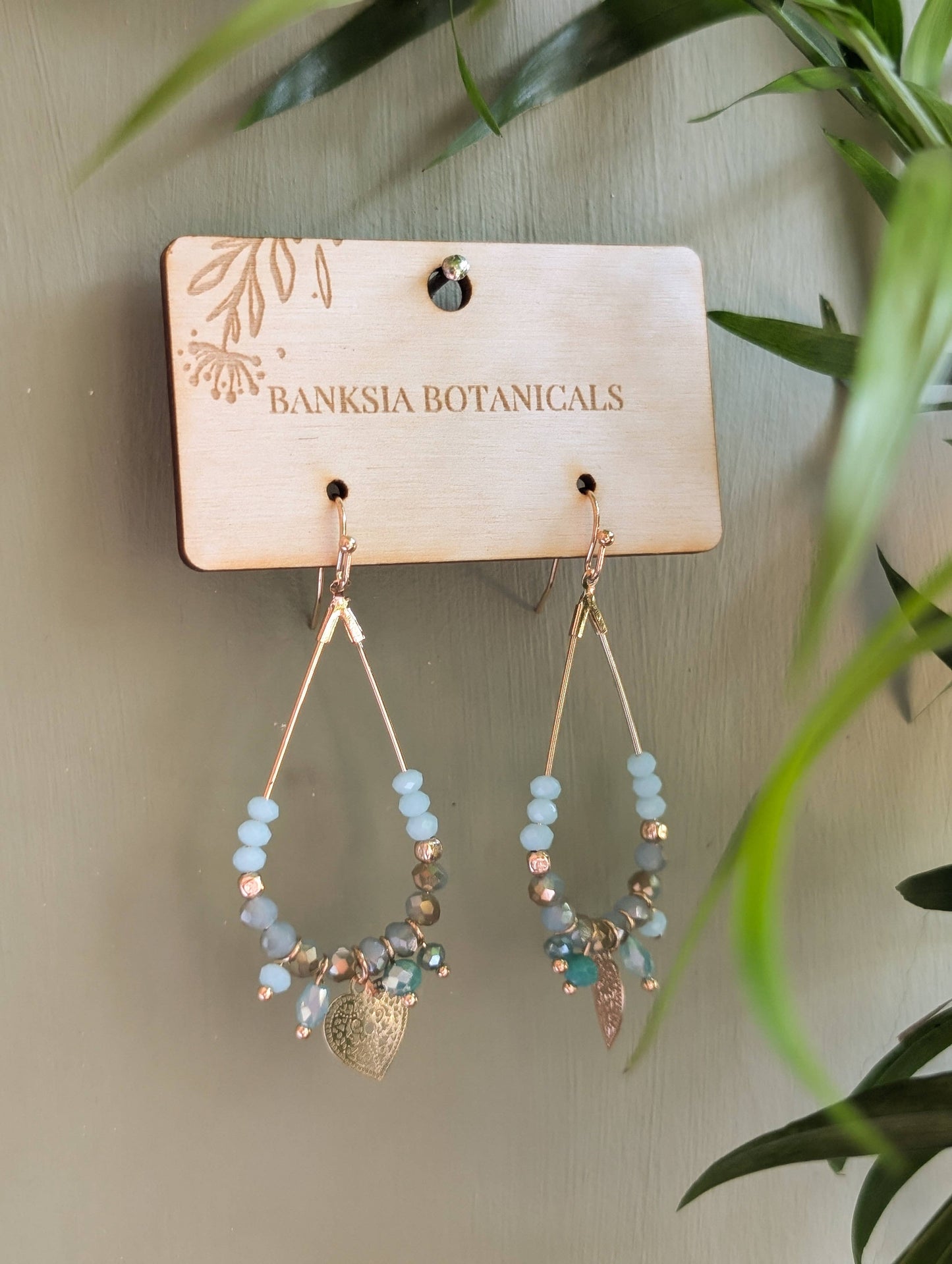 Teardrop Blue Bohemian Tassel Dangle Earrings