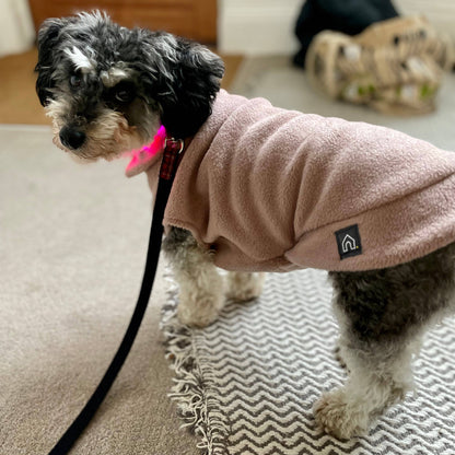 Small Breed Dog Fleece Jumper: Dusty Rose / Extra Small