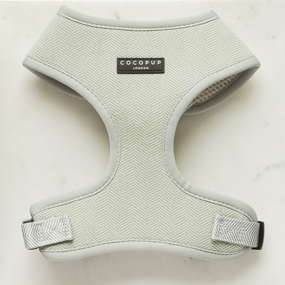 Sage Tweed Adjustable Neck Harness: XXS