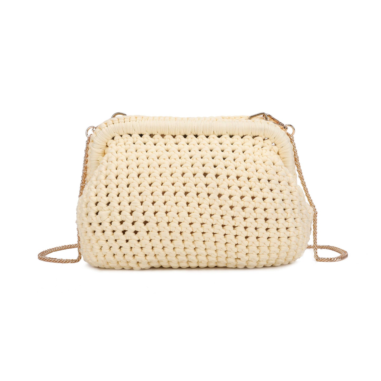 5111 Crochet Metal Clutch with chain: Green