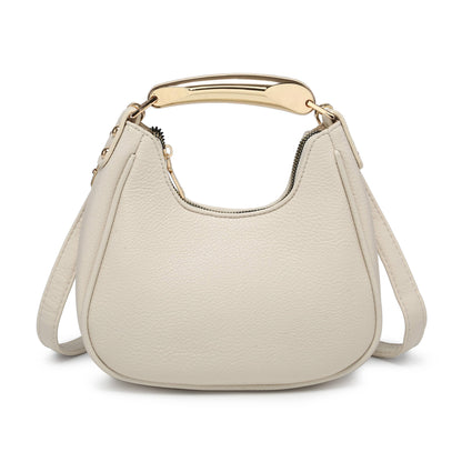B23052-Top Zip Closure Metal Handle Grab Bag: Olive