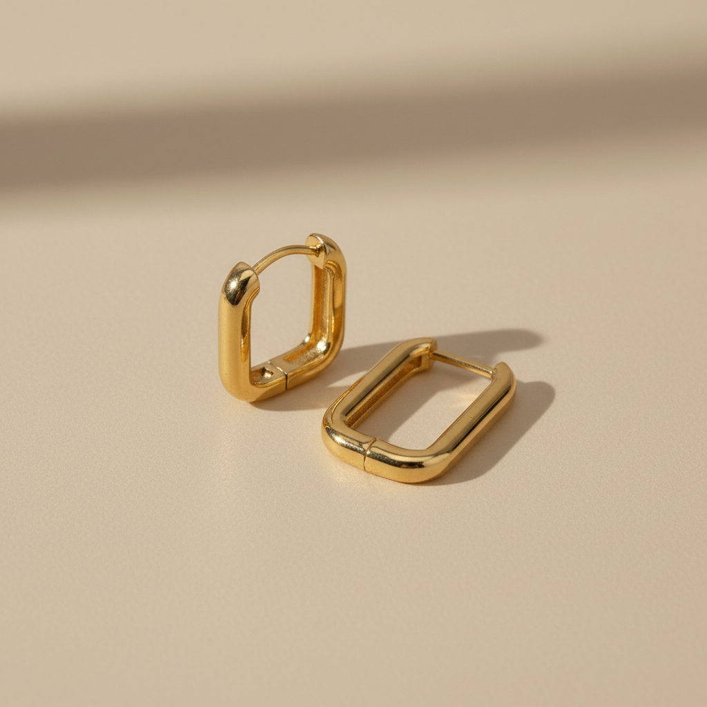 Link Hoop Earrings Minimal Modern Jewellery