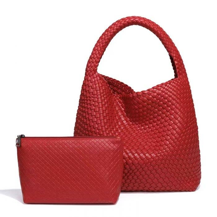 Large Weave Two in One Handbags B1683: Beige