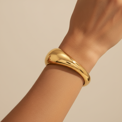 Chunky Wavy Bangle 18k Gold Plated Waterproof