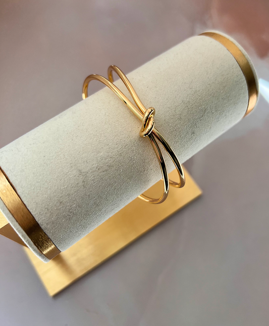 Knot Cuff Bracelet 18k Gold Plated Brass Everyday Effortless