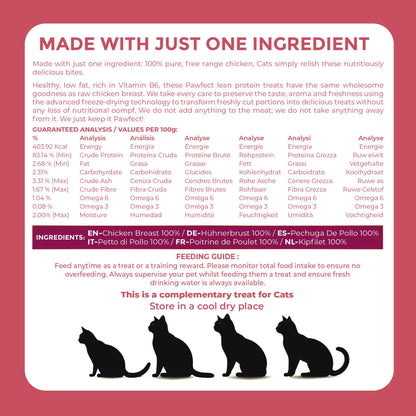 Pawfect Nature's Feast Freeze Dried Cat Treats: Chicken Breast: 50g