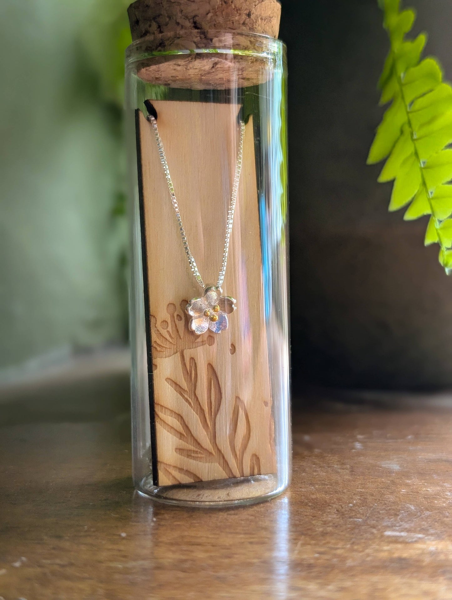 Cherry Blossom Silver Necklace