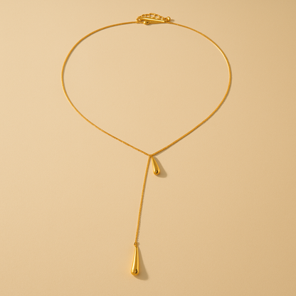 Fine Droplet Necklace 18k Gold Plated Waterproof