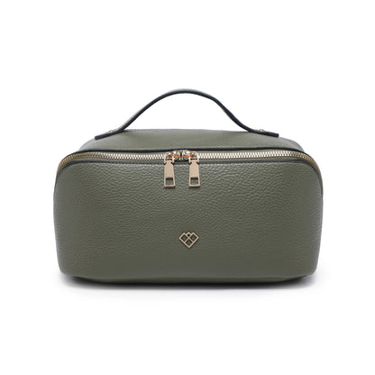 B23055-3 Compartments Waterproof Cosmetic/Makeup Bag: Olive