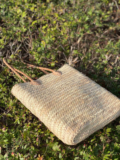 French Market Straw Tote, Handwoven Basket Bag, shoulder bag