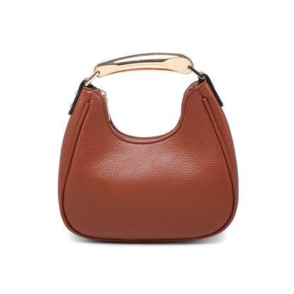 B23052-Top Zip Closure Metal Handle Grab Bag: Olive
