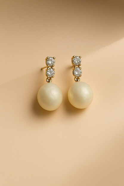 Freshwater Pearl Drop Earrings 18k Gold Plated Summer