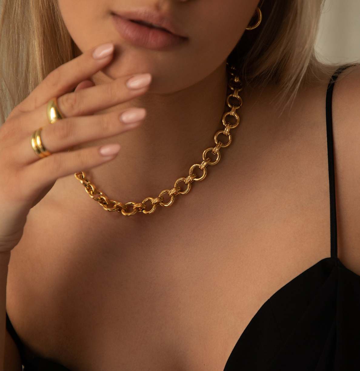Round Link Chain Necklace – Minimal & Modern 18k Gold Plated
