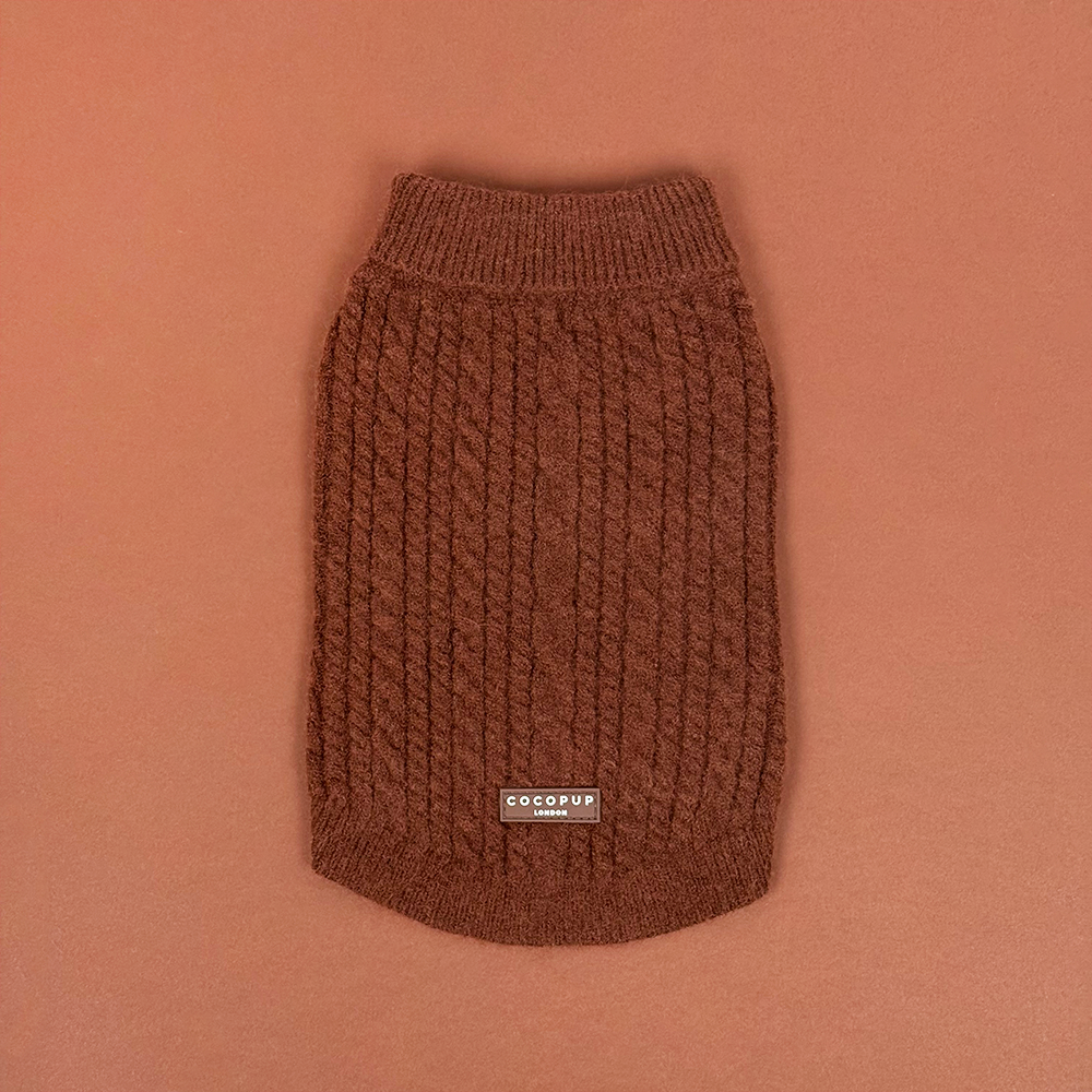 Cable Knit Jumper - Hot Coco: S
