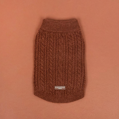 Cable Knit Jumper - Hot Coco: S