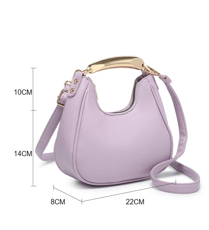 B23052-Top Zip Closure Metal Handle Grab Bag: Olive