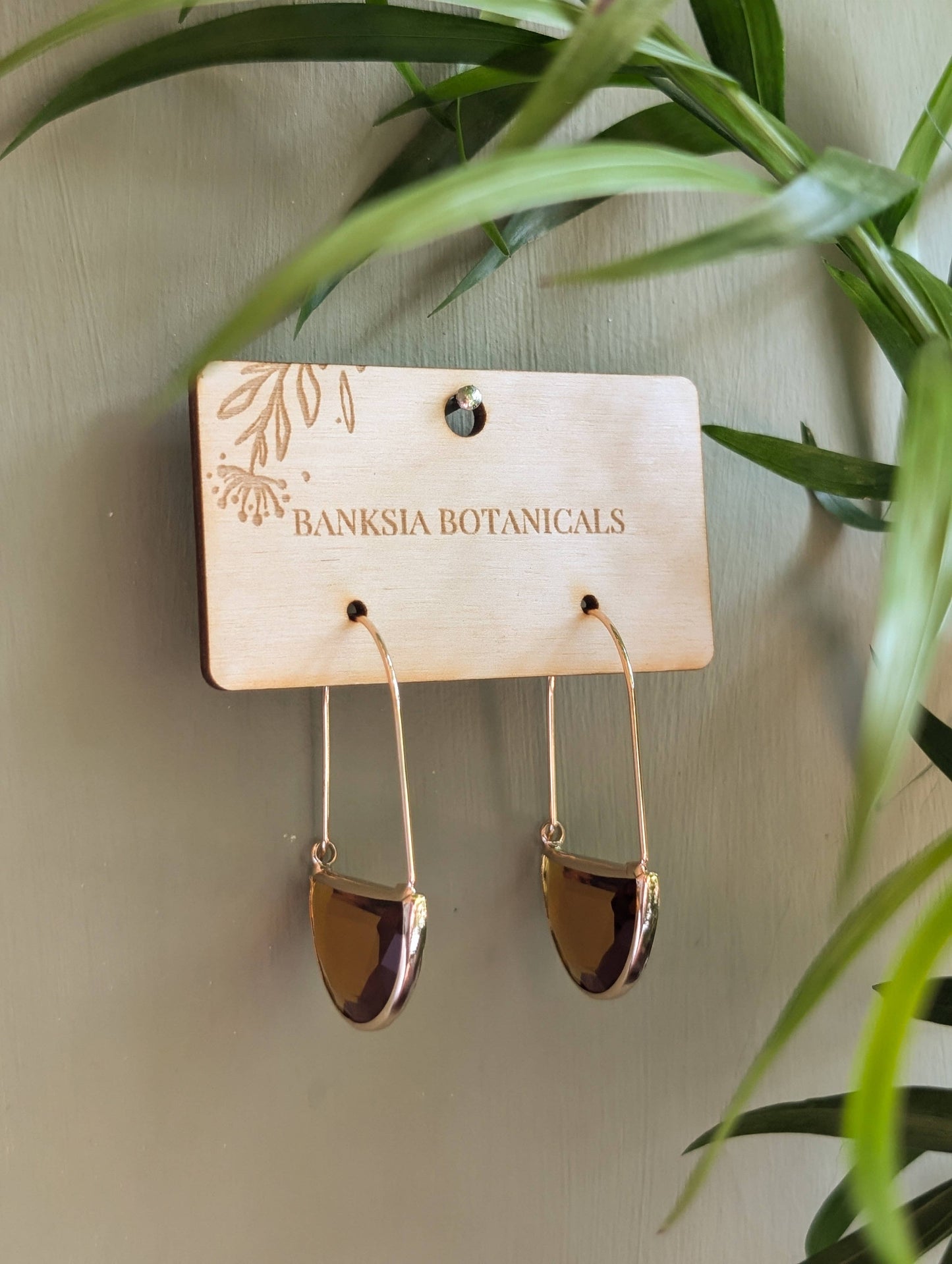 Amber Glass Hoop Earrings