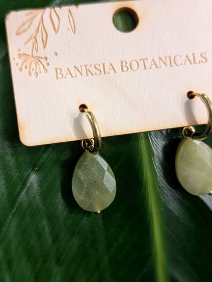 Green Stone Statement Earrings