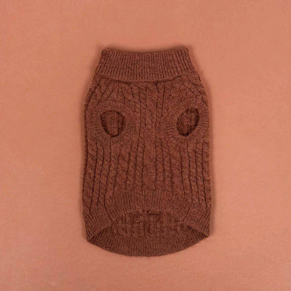 Cable Knit Jumper - Hot Coco: S