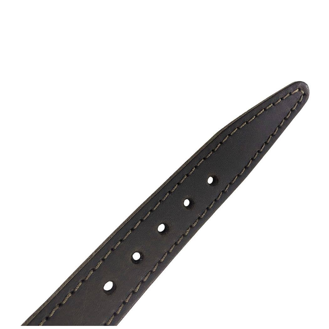 HugglePets Legacy Leather Dog Collar: Khaki / Medium