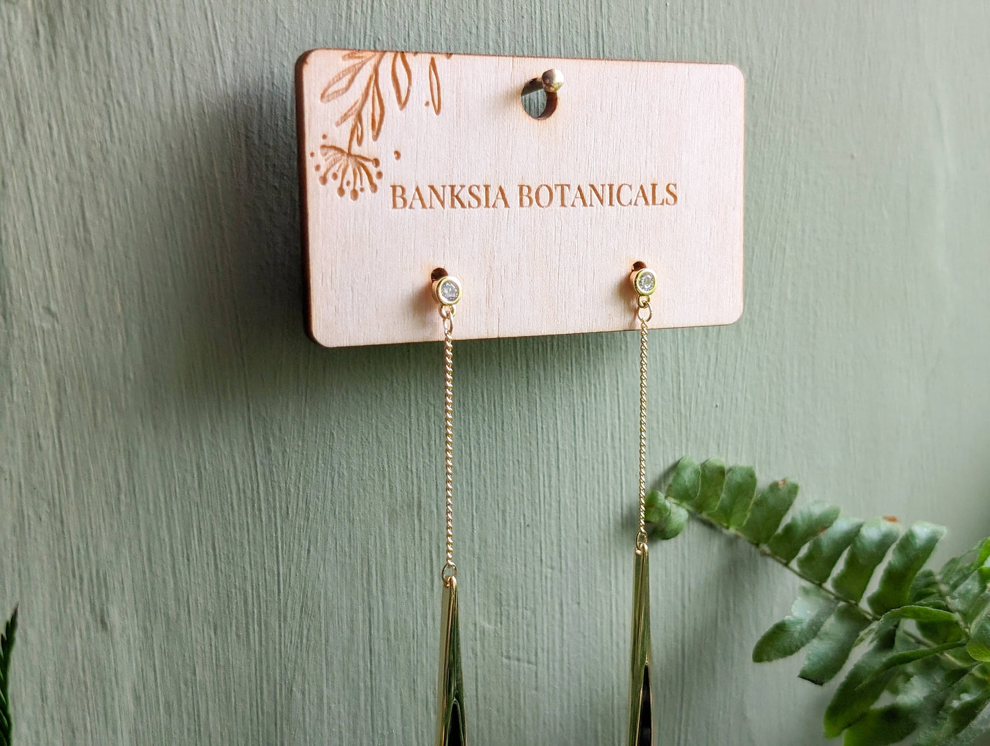 Gold &Black Dangle Earrings