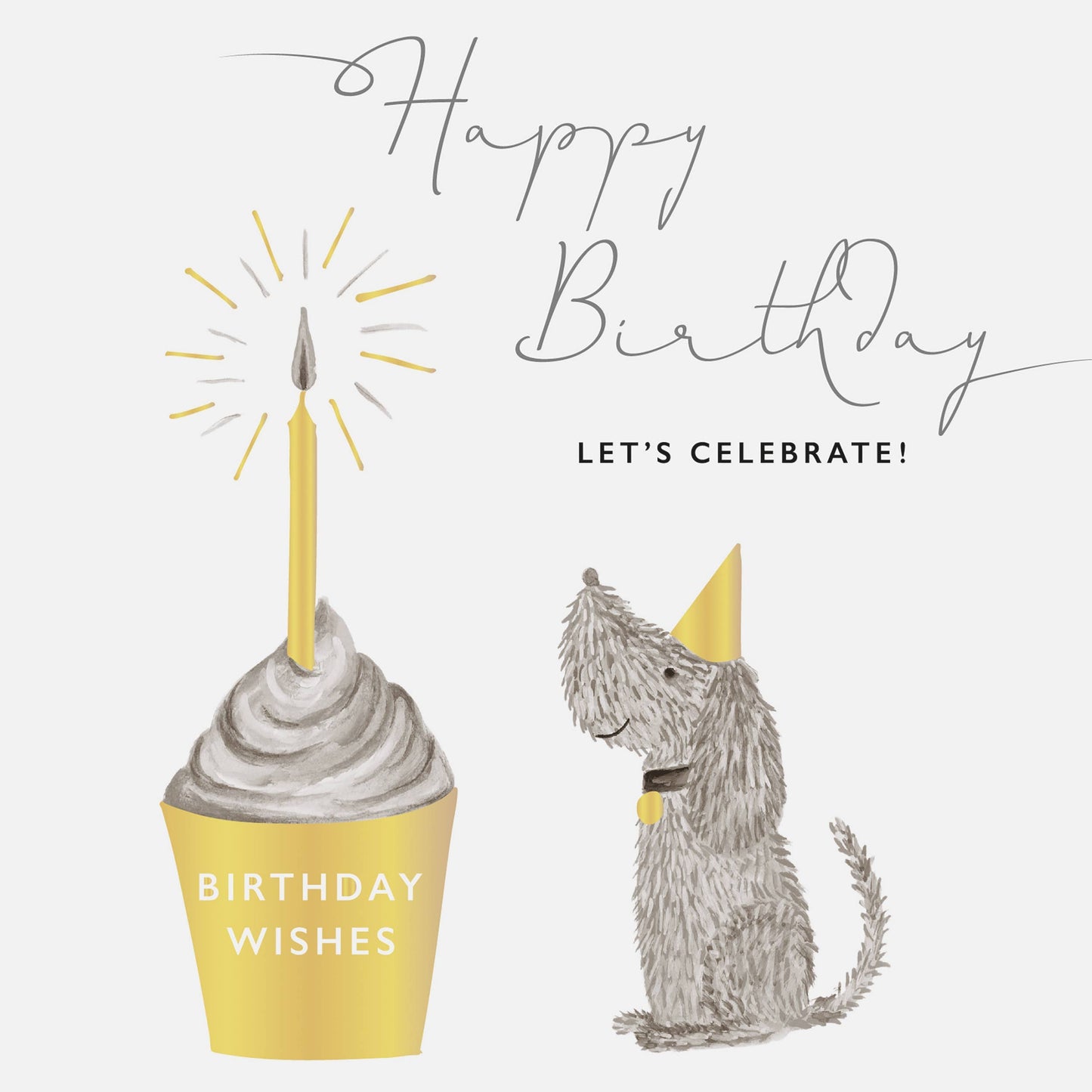 Card - Happy Birthday - Dog With Cupcake
