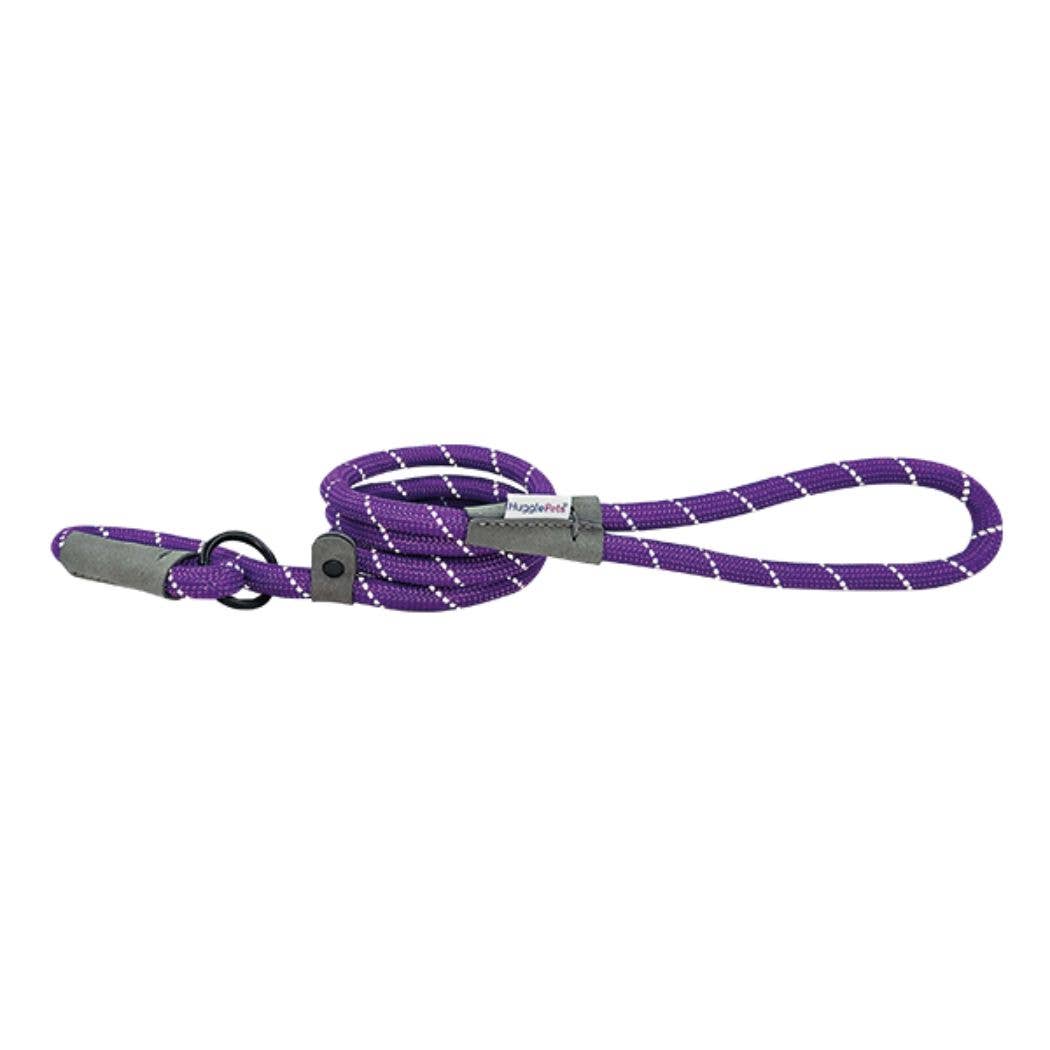 HugglePets Reflective Rope Slip Dog Lead: Purple / 150 x 1.2 cm (Max: 50 kg)