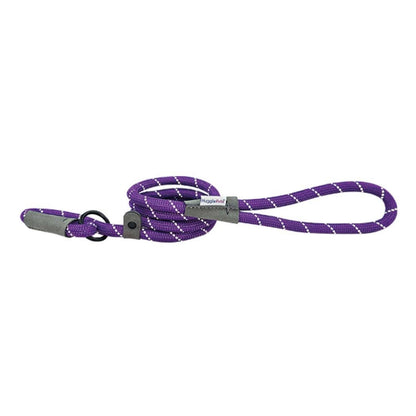 HugglePets Reflective Rope Slip Dog Lead: Purple / 150 x 1.2 cm (Max: 50 kg)