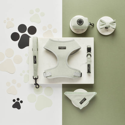 Sage Tweed Adjustable Neck Harness: XXS