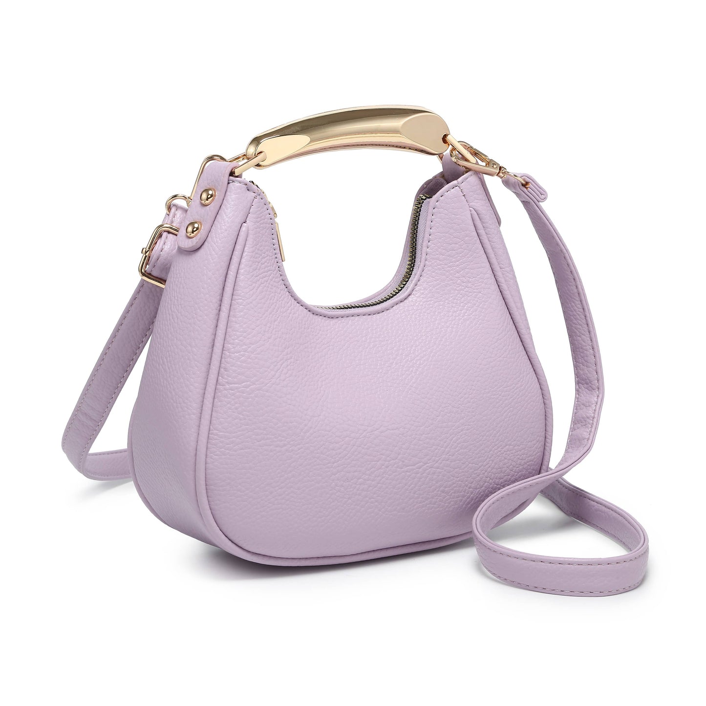 B23052-Top Zip Closure Metal Handle Grab Bag: Olive