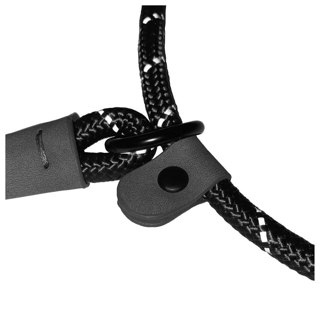 HugglePets Reflective Rope Slip Dog Lead: Black / 150 x 1.2 cm (Max: 50 kg)
