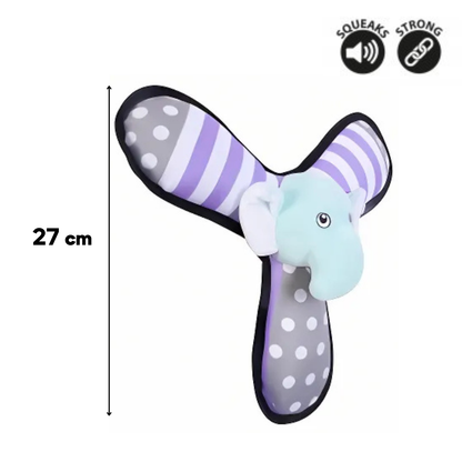 Canvas Plush Dog Toy: Triple Squeaker & Durable Design: Bear