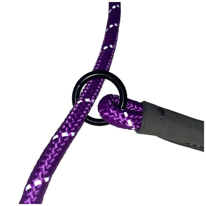 HugglePets Reflective Rope Slip Dog Lead: Purple / 150 x 1.2 cm (Max: 50 kg)