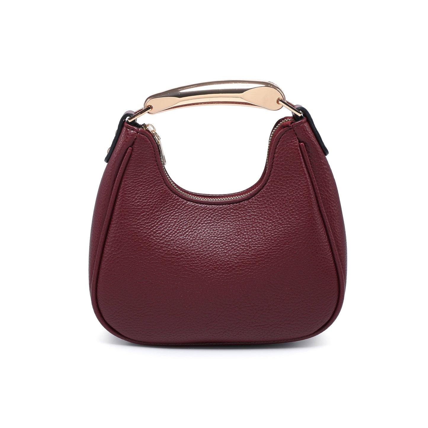 B23052-Top Zip Closure Metal Handle Grab Bag: Olive