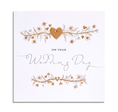 Card - On Your Wedding Day - Heart Wreath